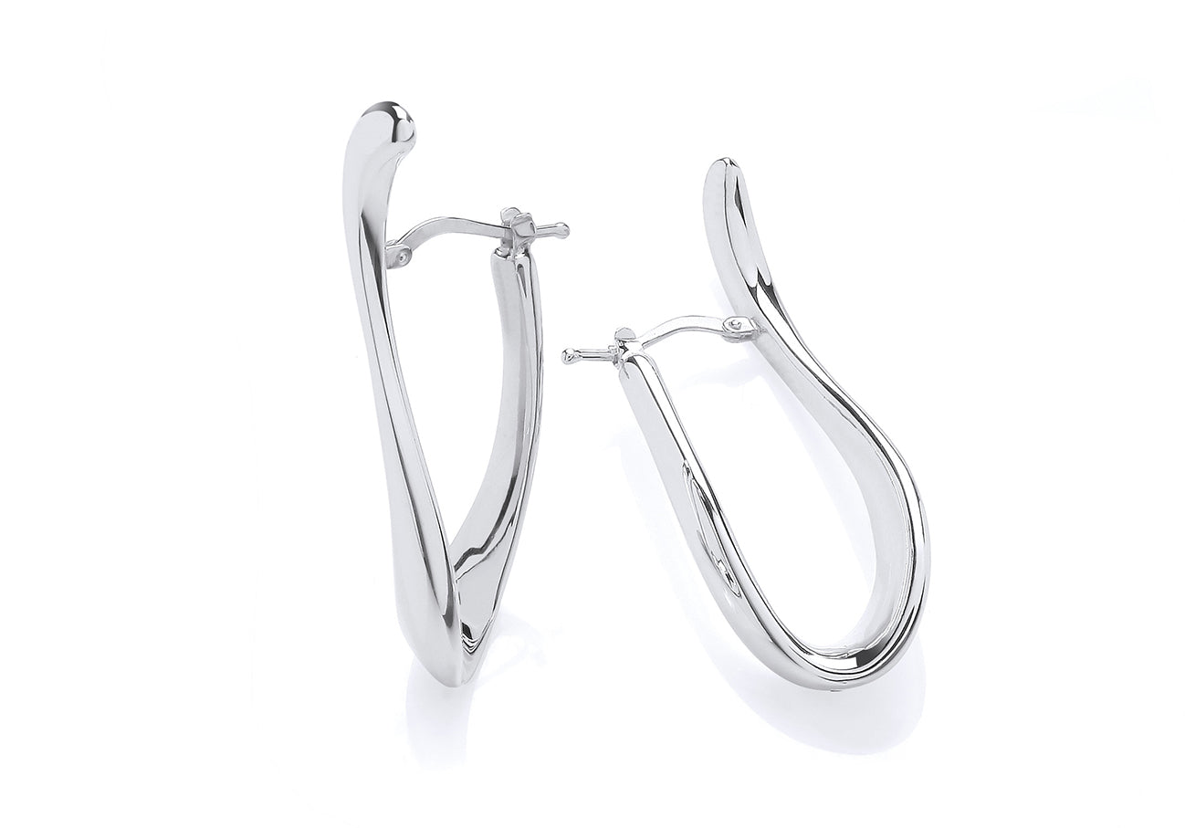 Silver 'J' Shape Earrings  Gardiner Brothers