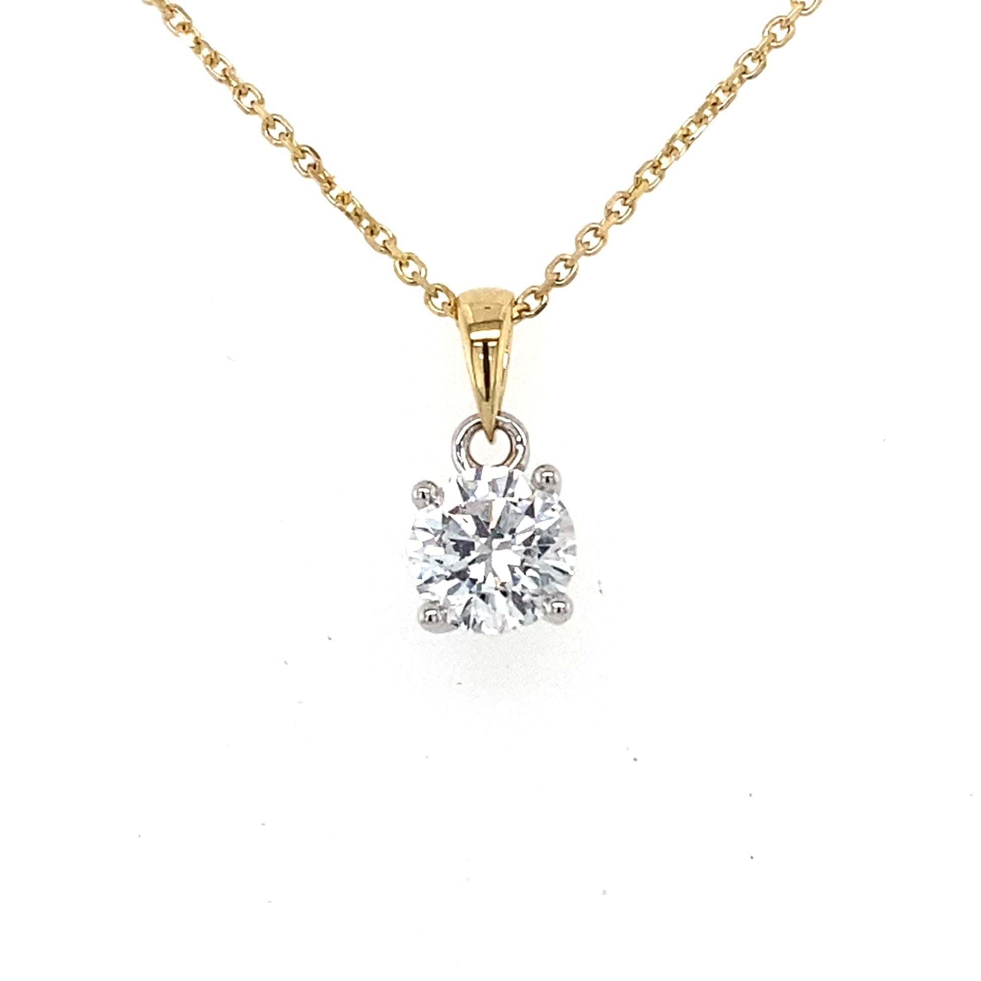 Round brilliant Cut Diamond Solitaire Pendant - 0.80cts  Gardiner Brothers   