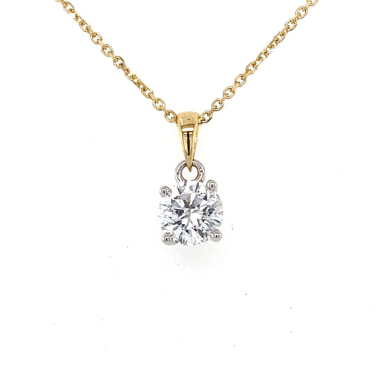 Round brilliant Cut Diamond Solitaire Pendant - 0.80cts  Gardiner Brothers   