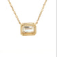 Emerald cut Diamond Rub-over style pendant - 0.99cts  Gardiner Brothers   