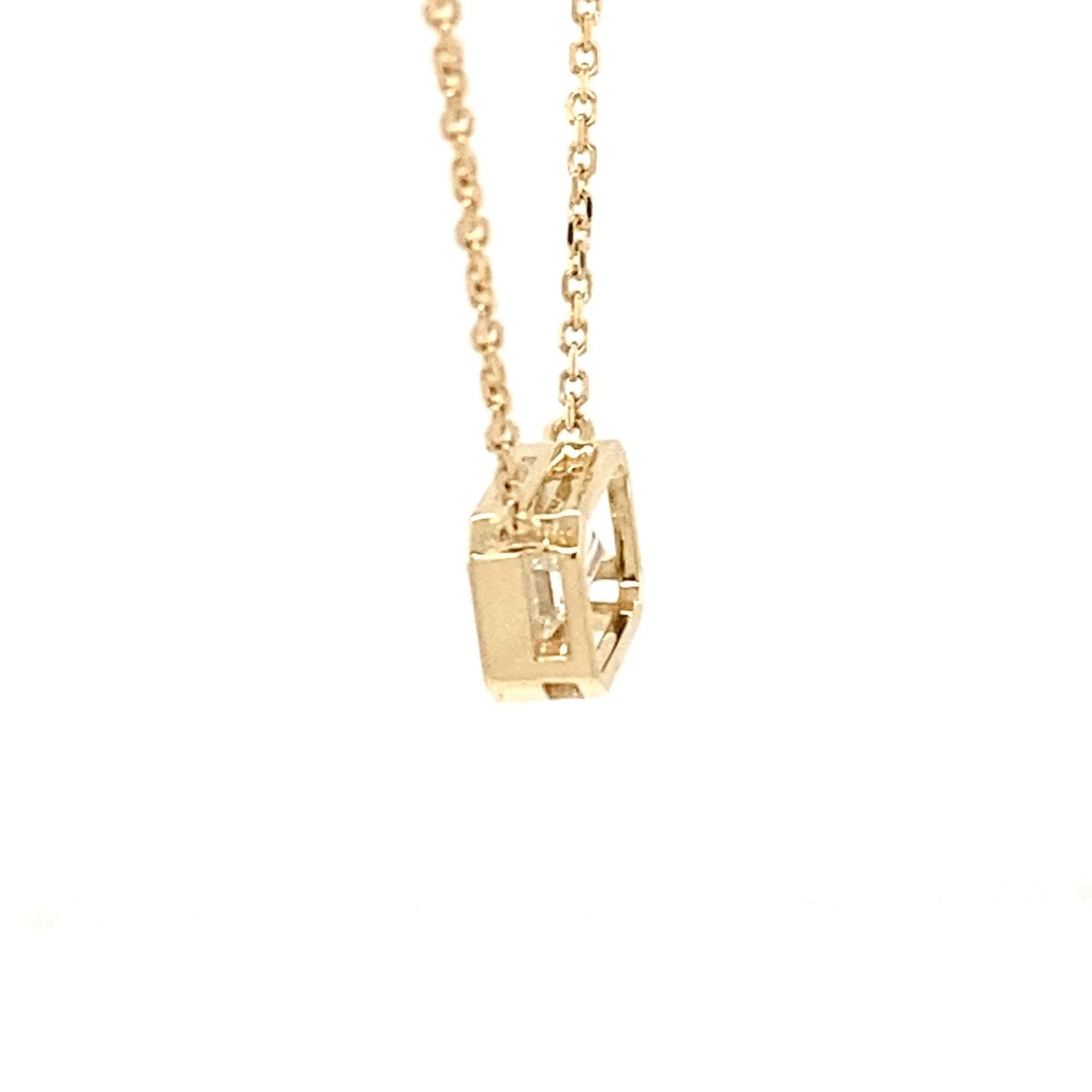 Emerald cut Diamond Rub-over style pendant - 0.99cts  Gardiner Brothers   