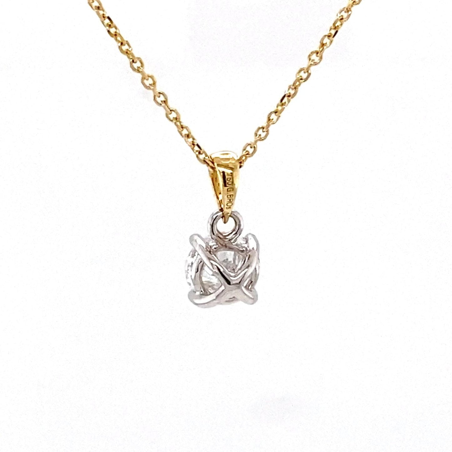 Round brilliant Cut Diamond Solitaire Pendant - 0.80cts  Gardiner Brothers   