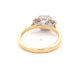 Yellow Gold Emerald Cut Diamond 3 Stone Halo Cluster Style Ring - 0.98cts Gardiner Brothers