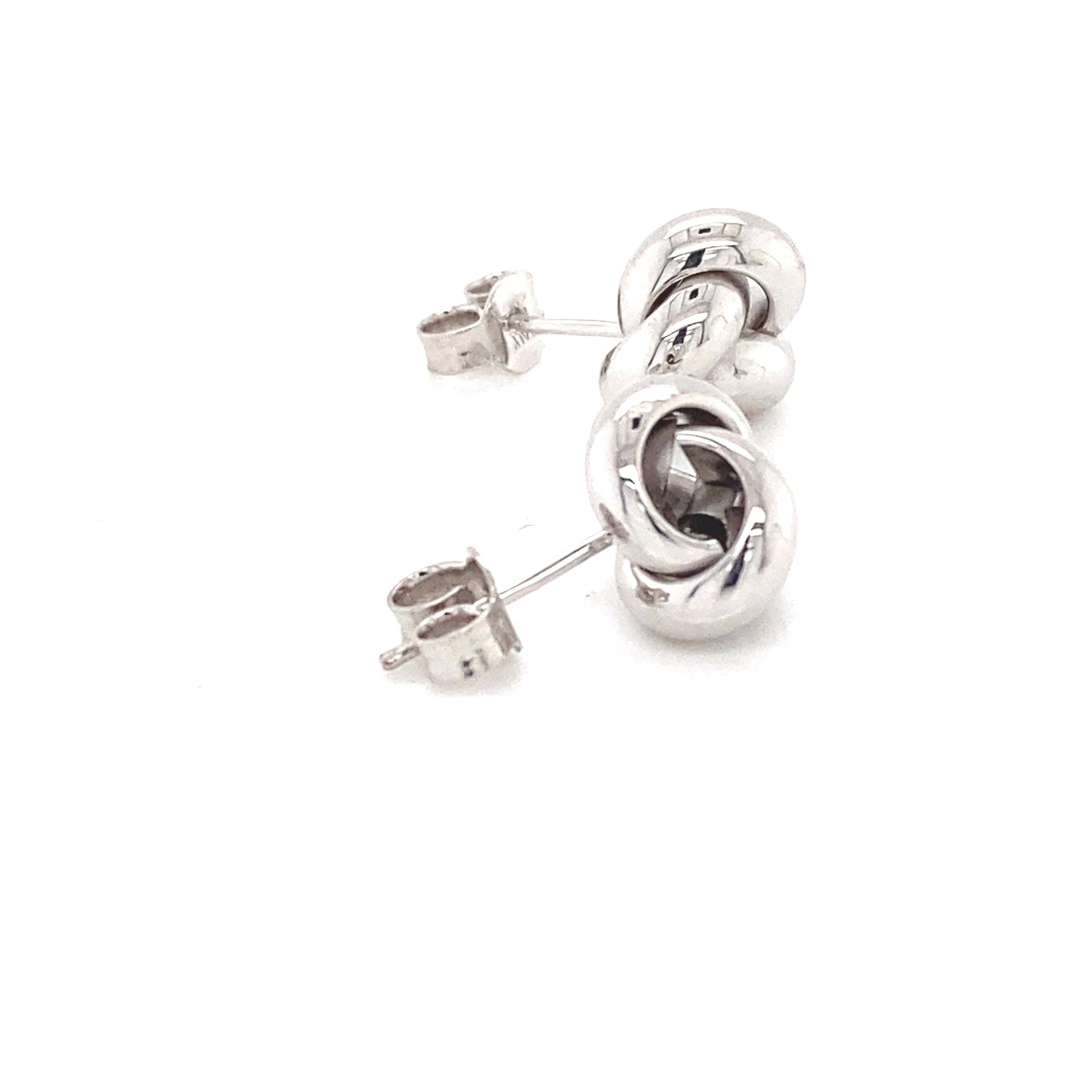 White Gold 'Woolmark' Knot Style Earrings  Gardiner Brothers   