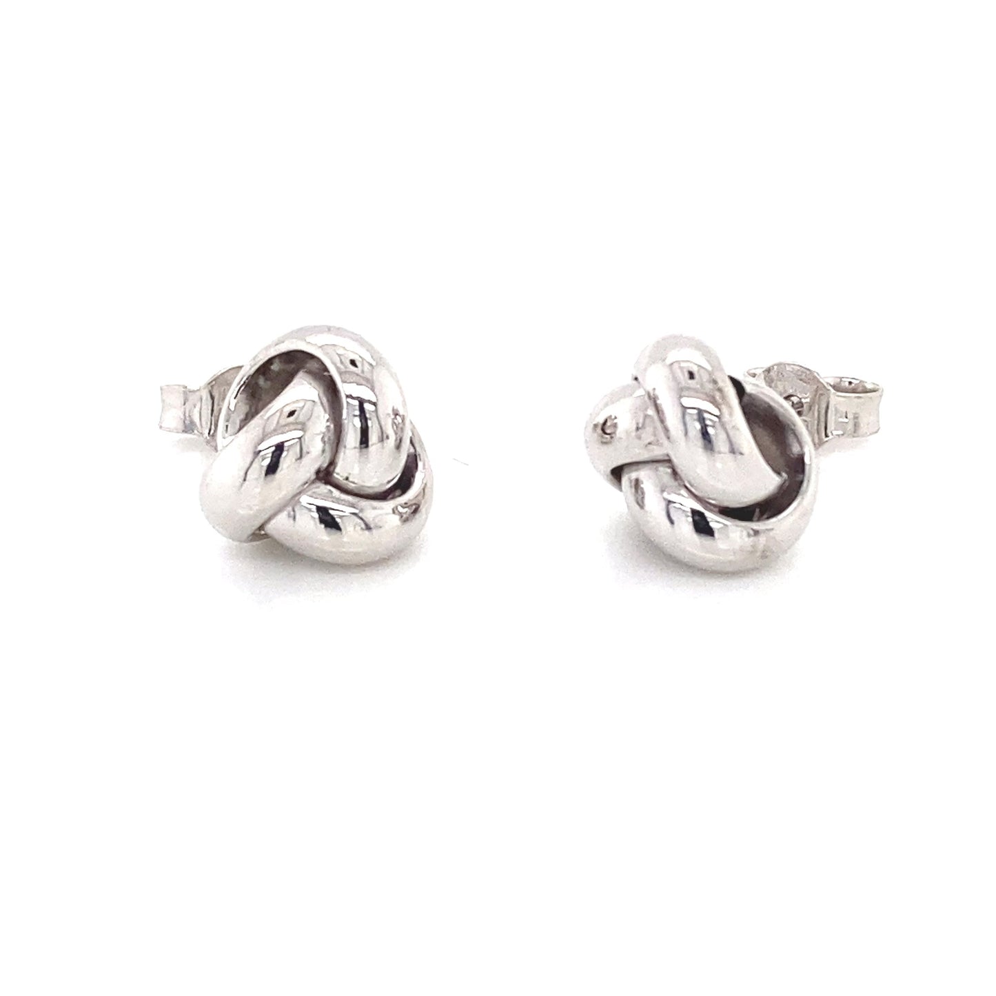 White Gold 'Woolmark' Knot Style Earrings  Gardiner Brothers   