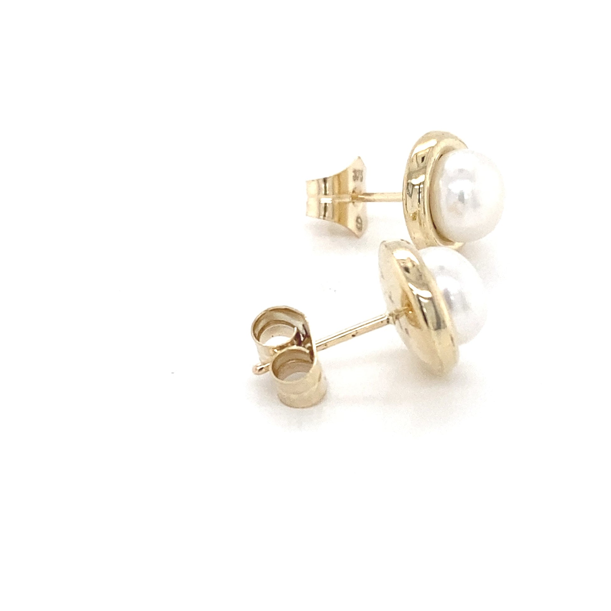 Yellow Gold Pearl Stud Earrings  Gardiner Brothers   
