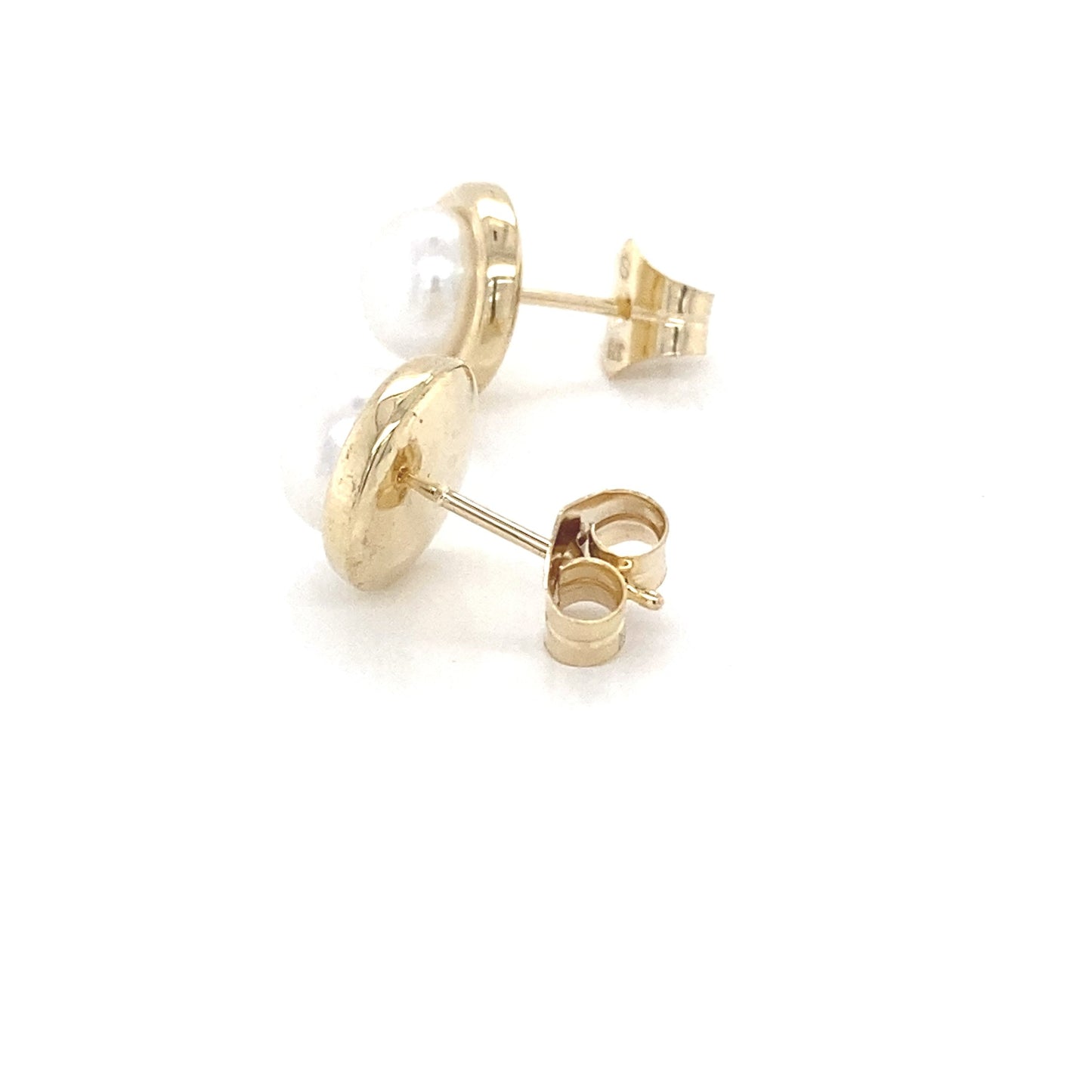 Yellow Gold Pearl Stud Earrings  Gardiner Brothers   