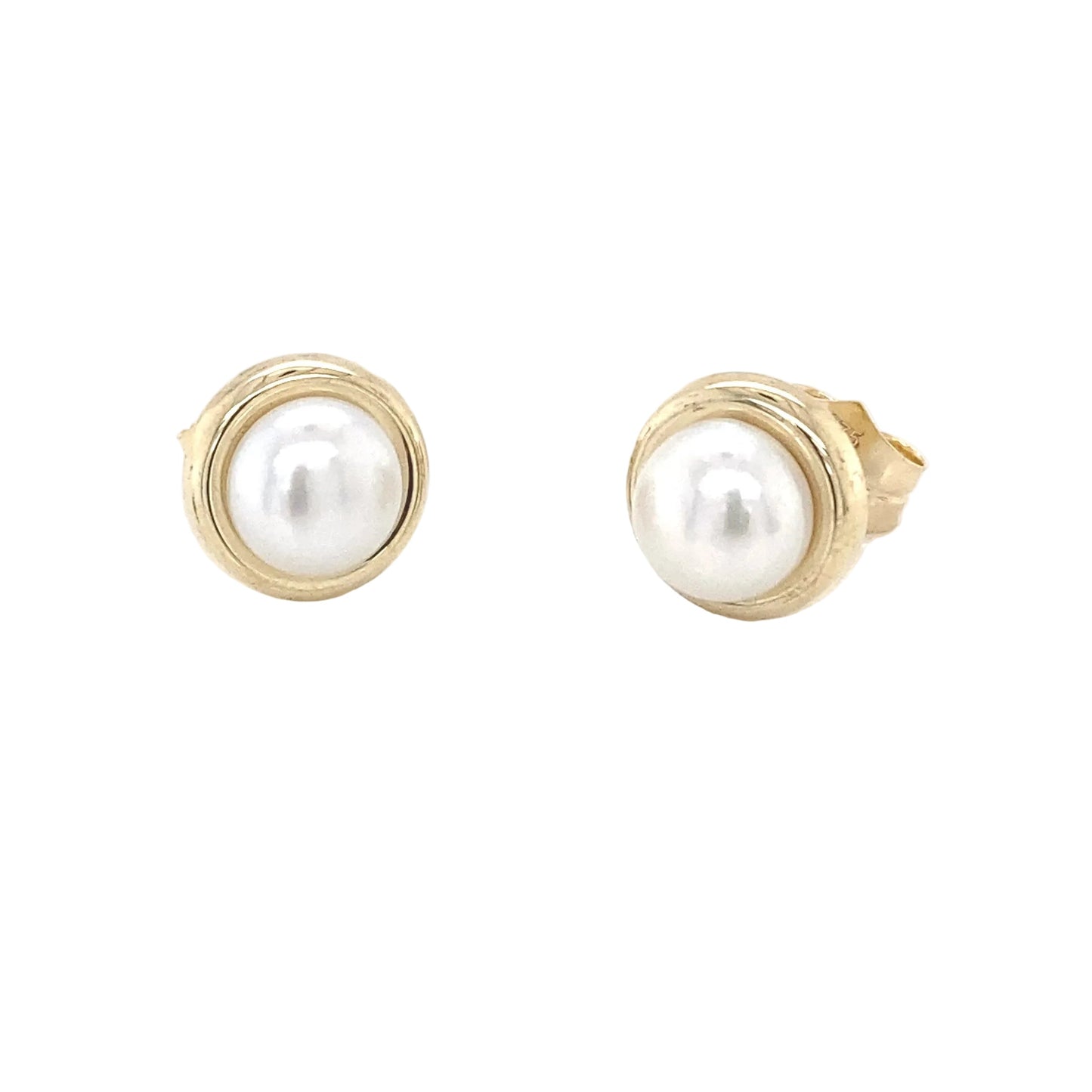 Yellow Gold Pearl Stud Earrings  Gardiner Brothers   