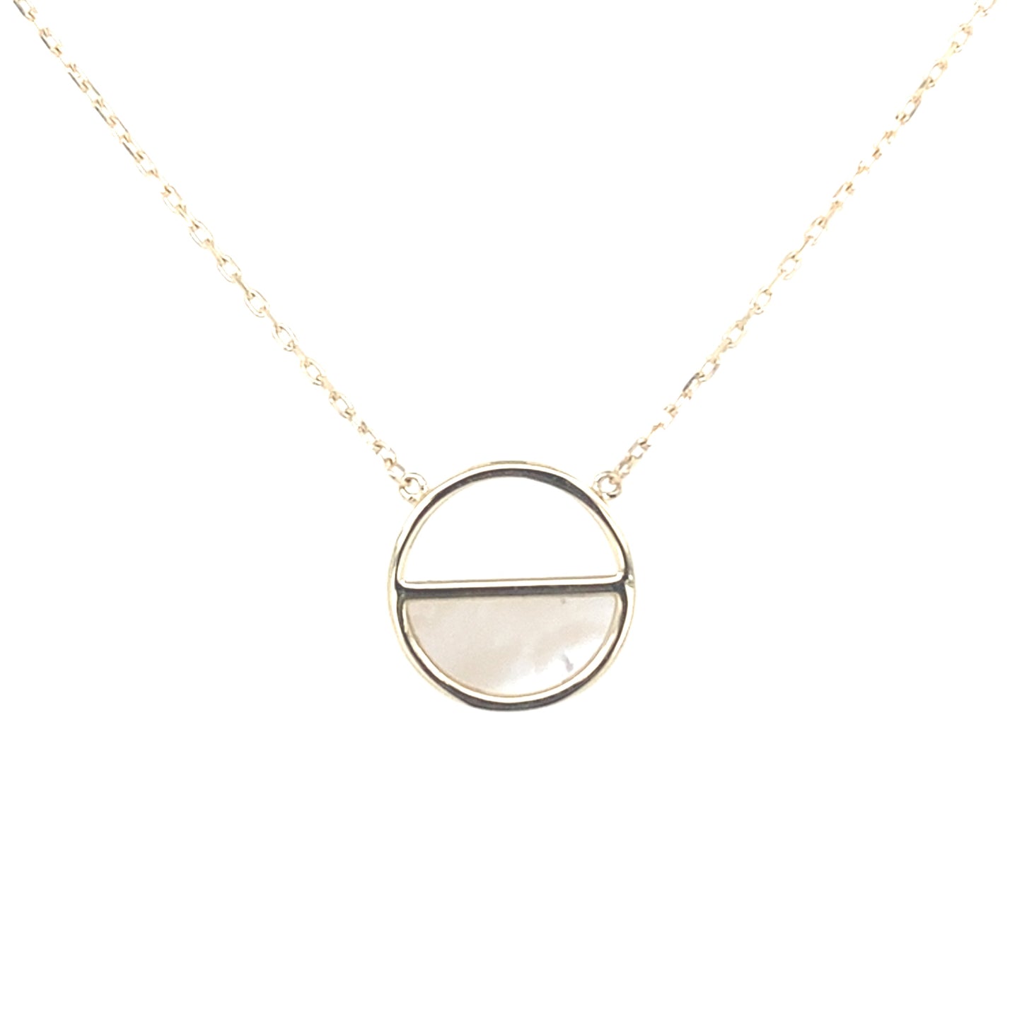 Yellow Gold Mother of Pearl Half Circle Necklet  Gardiner Brothers   