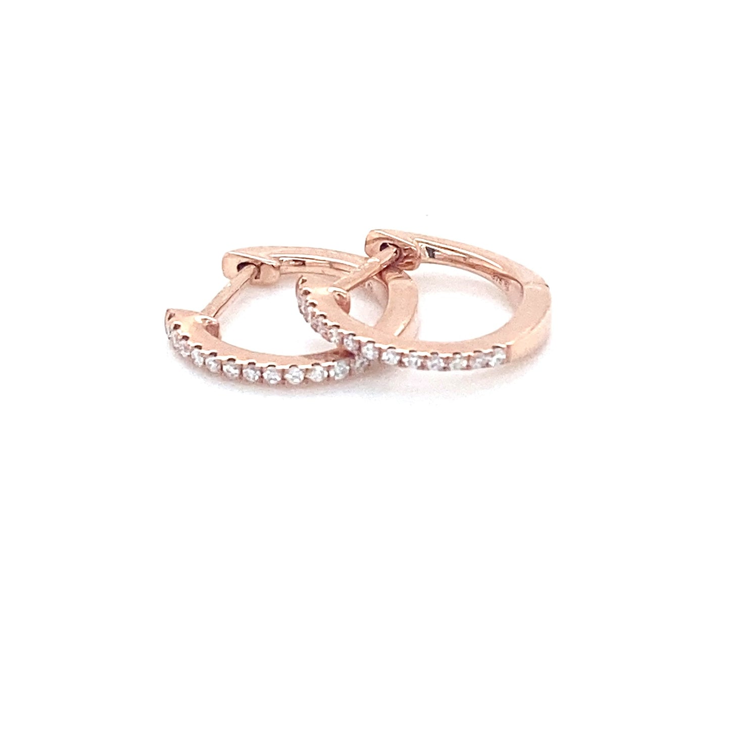 Rose Gold Diamond Hoop Earrings  Gardiner Brothers   