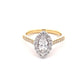 Yellow Gold Marquise Shaped Diamond Halo Cluster Style Ring - 1.05cts Gardiner Brothers