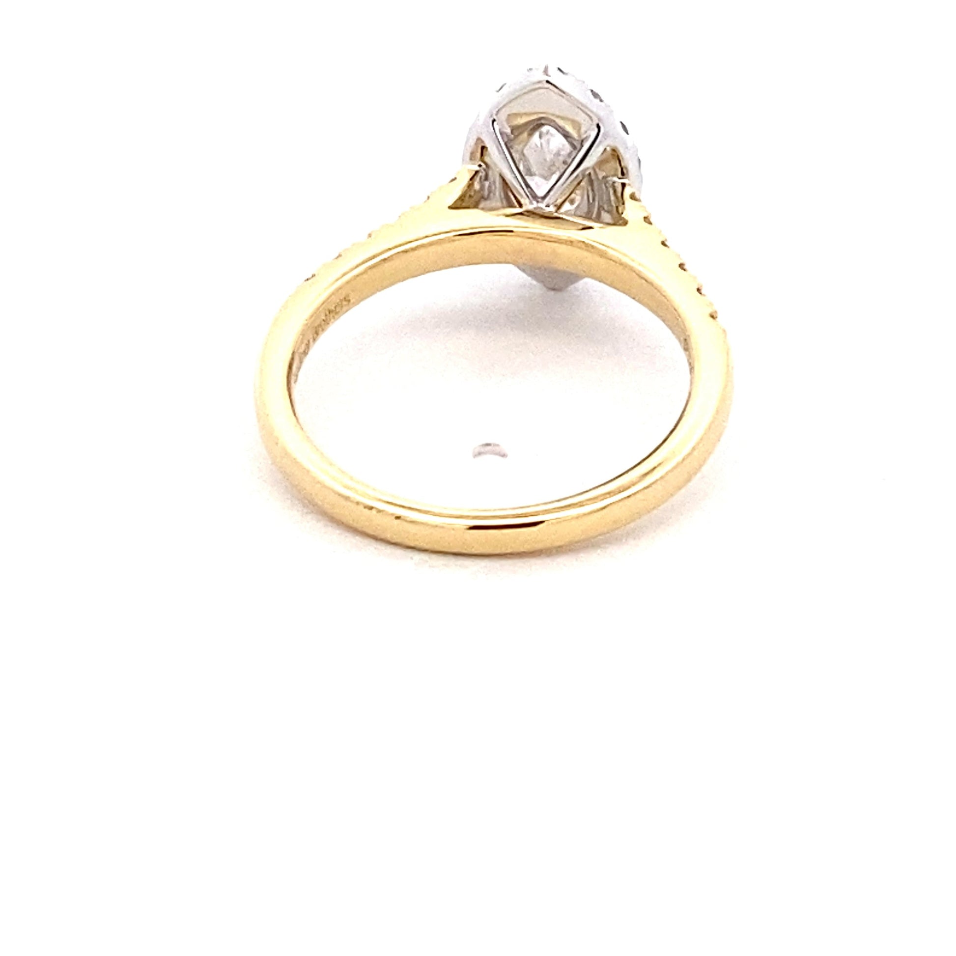 Yellow Gold Marquise Shaped Diamond Halo Cluster Style Ring - 1.05cts Gardiner Brothers