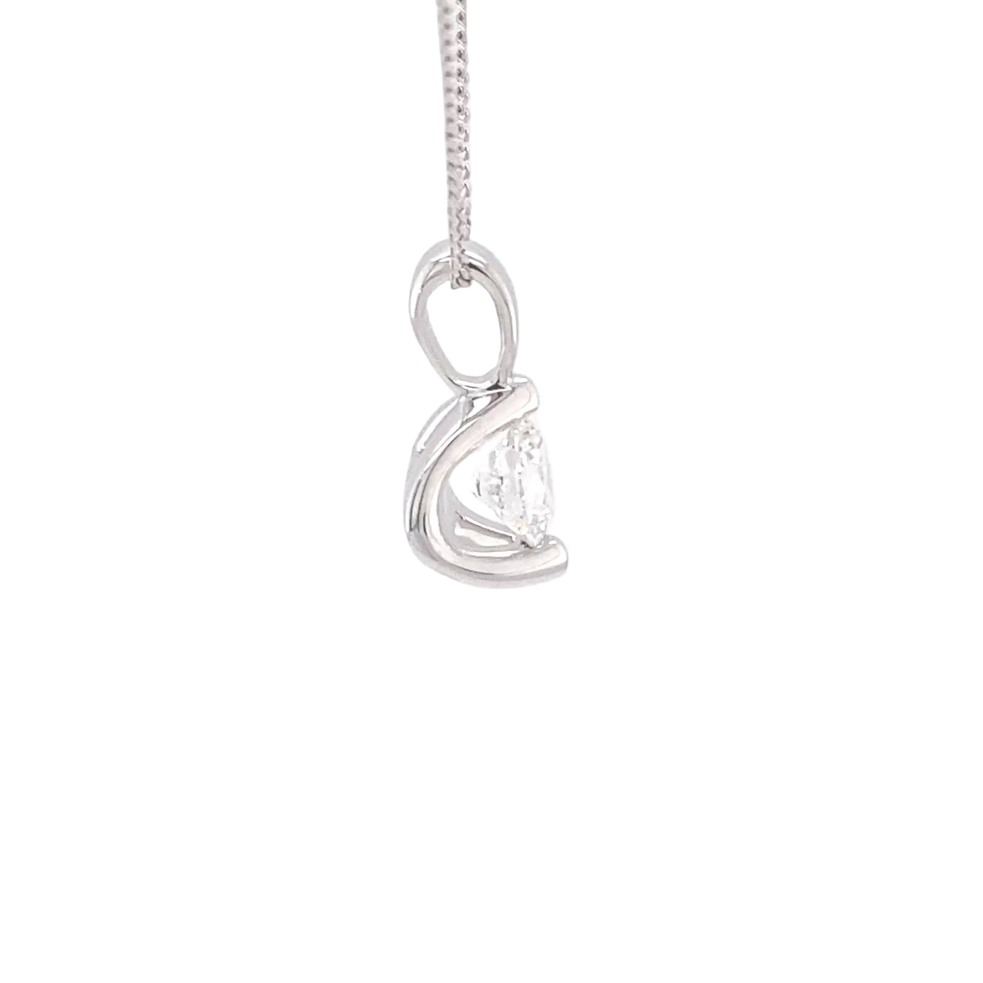 Round Brilliant Cut Diamond Fancy Style Solitaire Pendant - 0.51cts  Gardiner Brothers   