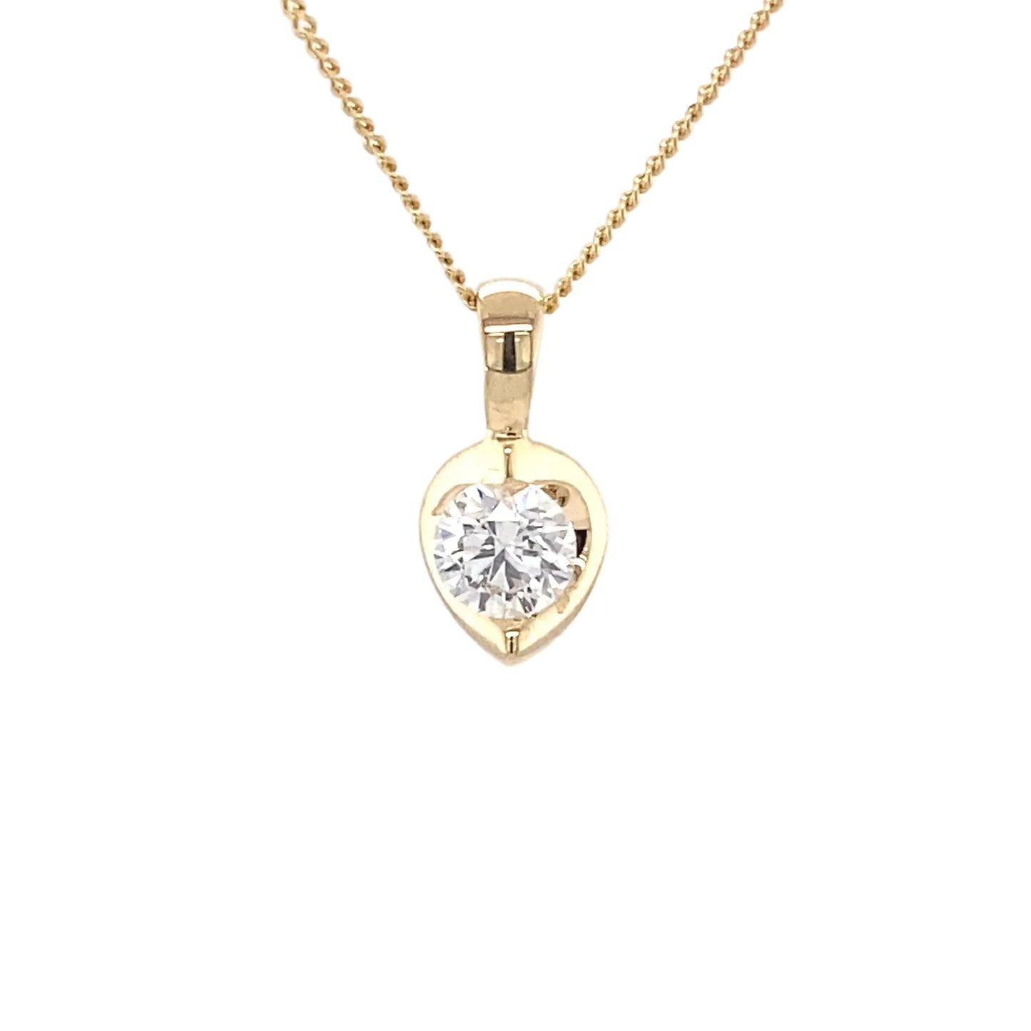 Round Brilliant Cut Diamond Fancy Style Solitaire Pendant - 0.41CTS  Gardiner Brothers   