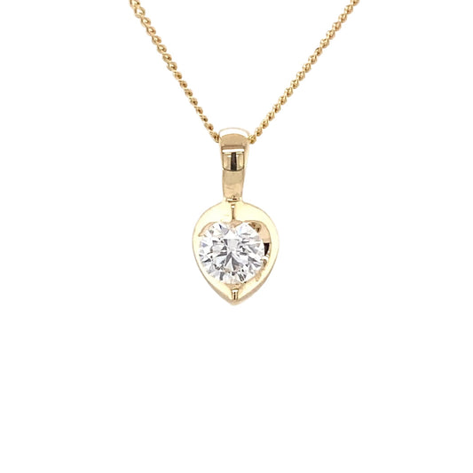 Round Brilliant Cut Diamond Fancy Style Solitaire Pendant - 0.41CTS  Gardiner Brothers   