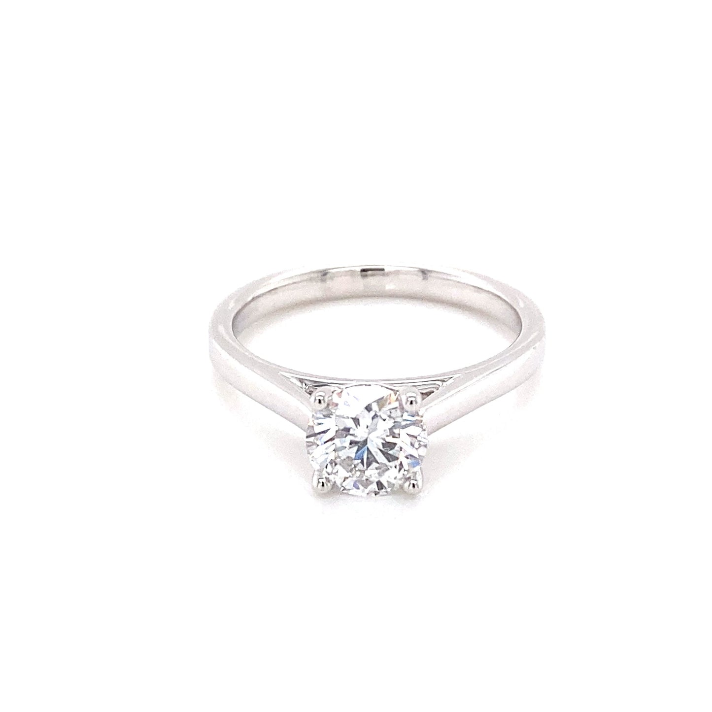 Platinum Round brilliant cut diamond solitaire ring - 1.01cts Gardiner Brothers