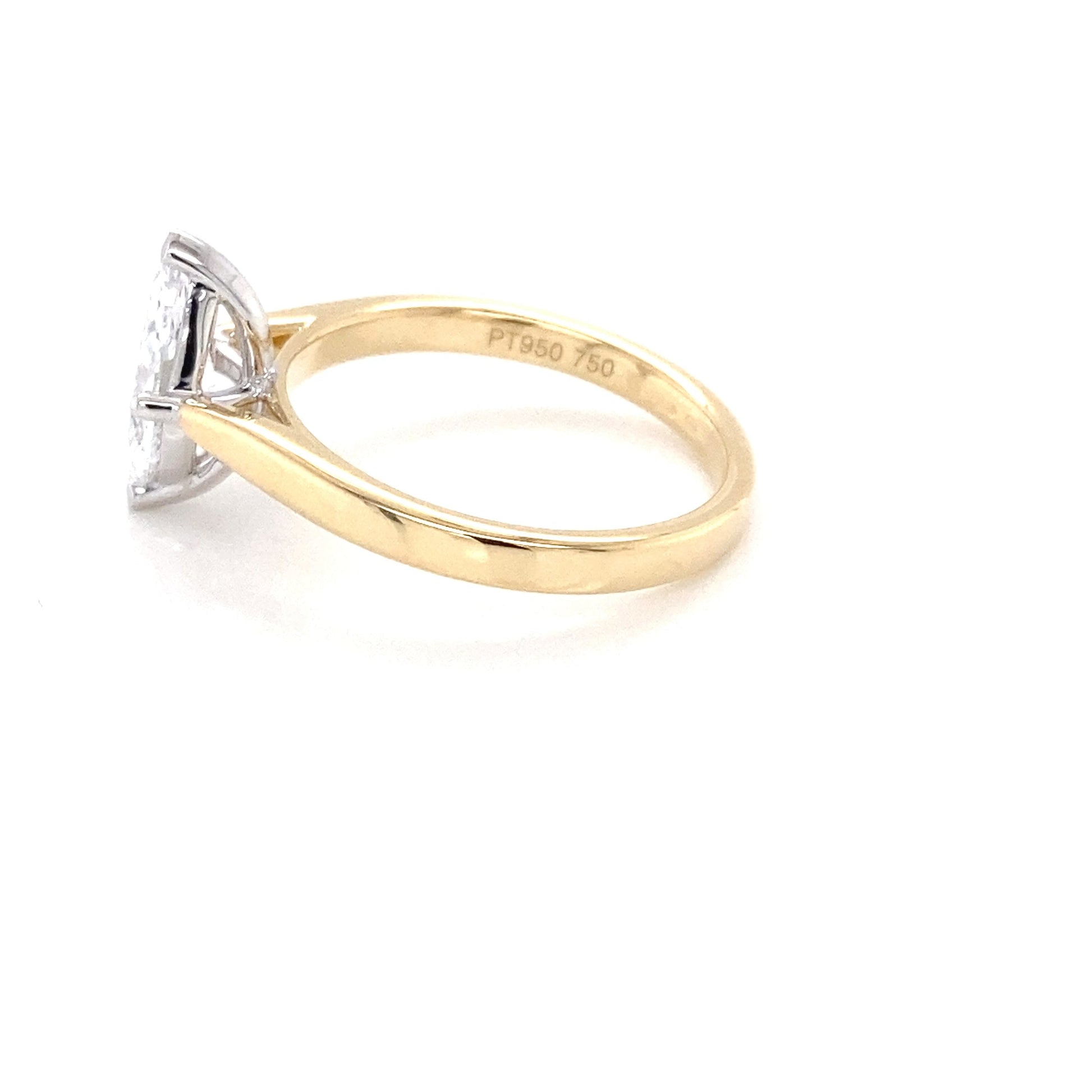 Yellow Gold Marquise Shaped Diamond Solitaire Ring - 1.00cts Gardiner Brothers