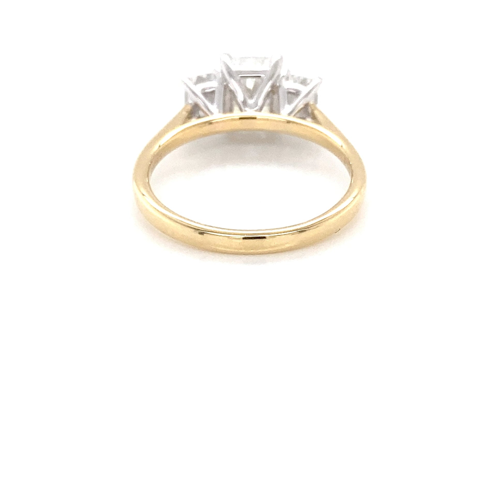Yellow Gold Radiant cut diamond 3 stone ring - 1.63cts Gardiner Brothers
