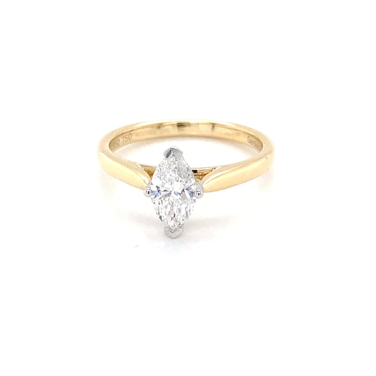 Marquise shaped diamond solitaire ring - 0.70cts  Gardiner Brothers   