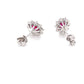 Oval Ruby and round brilliant cut diamond cluster style earrings  Gardiner Brothers   