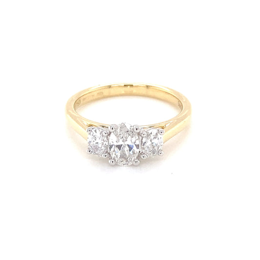 Oval Shaped Diamond 3 Stone Ring - 0.90cts  Gardiner Brothers   