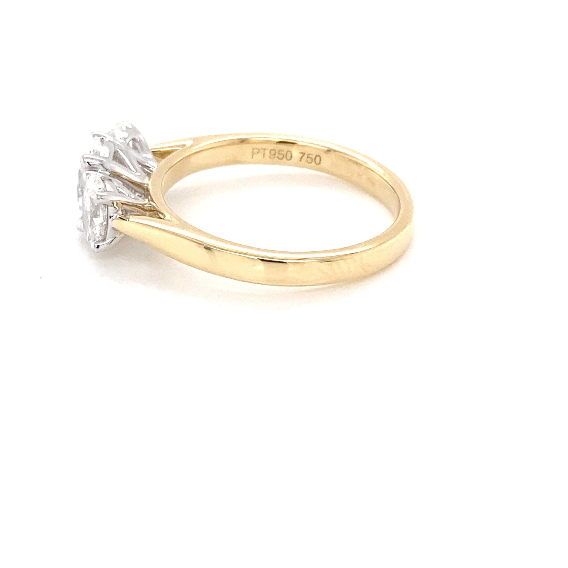Yellow Gold Oval Shaped Diamond 3 Stone Ring - 1.34cts Gardiner Brothers