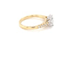 Yellow Gold Radiant Cut Diamond 3 Stone Ring with diamond set shoulders - 1.10cts Gardiner Brothers