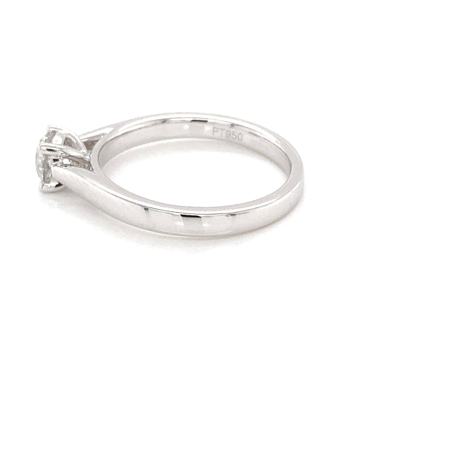 Platinum Round Brilliant cut diamond solitaire ring - 0.50cts Gardiner Brothers