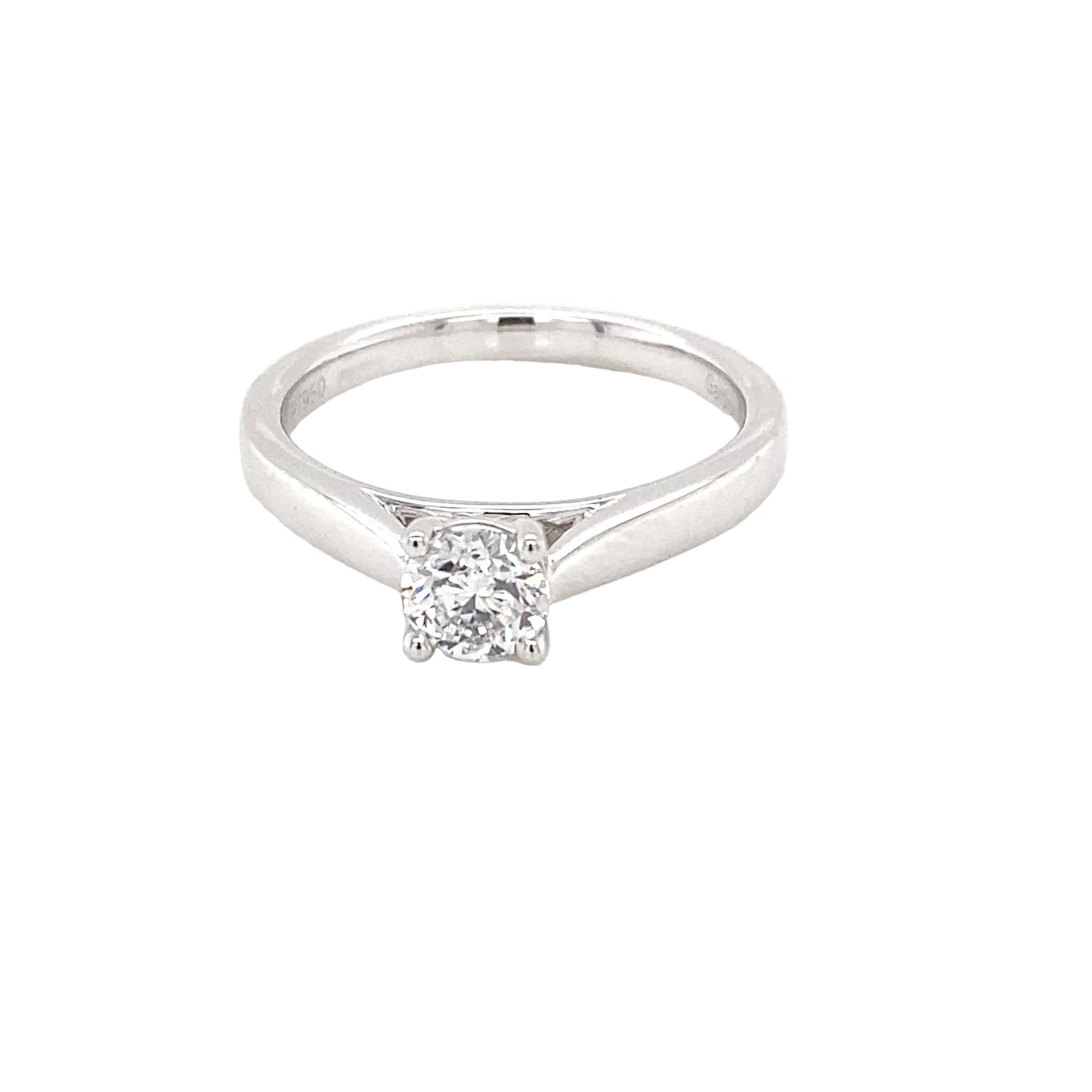 Platinum Round Brilliant cut diamond solitaire ring - 0.50cts Gardiner Brothers