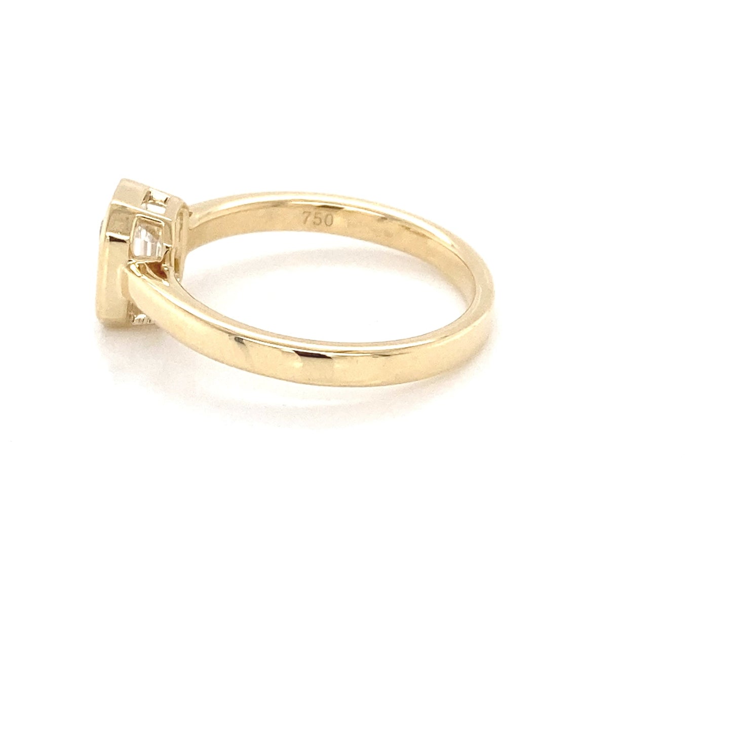 Yellow Gold Emerald Cut Diamond Bezel Set Solitaire Ring - 0.97cts Gardiner Brothers