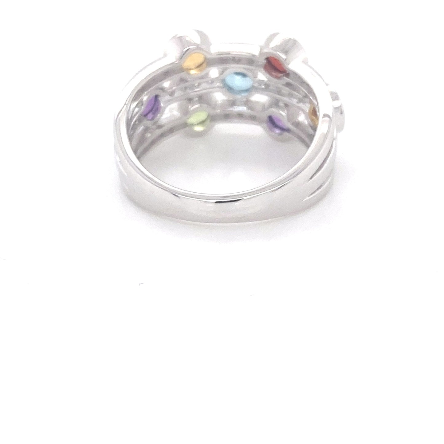 White Gold Multi Gemstone Bubble Style Ring  Gardiner Brothers   