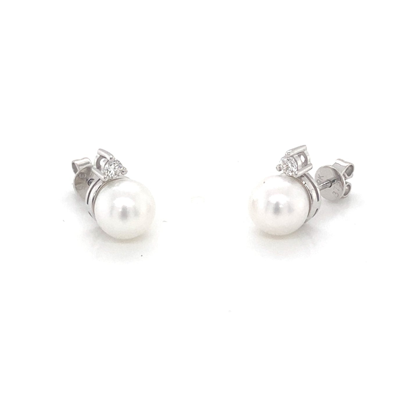 White Gold Pearl and Diamond Earrings  Gardiner Brothers   