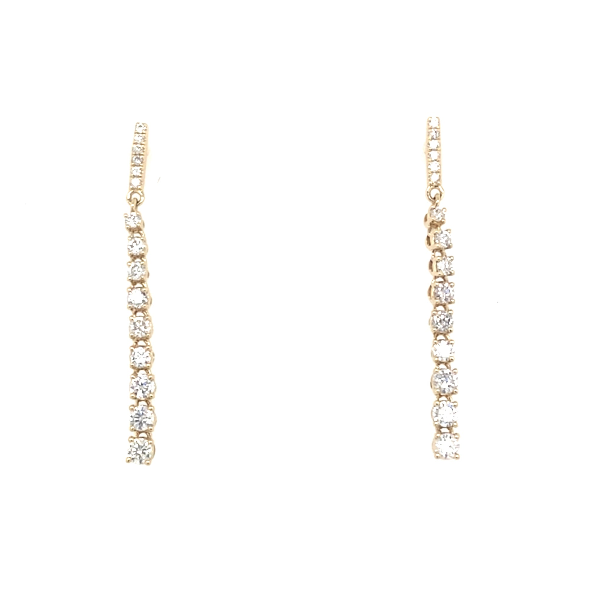 Yellow Gold Diamond Drop Earrings  Gardiner Brothers   