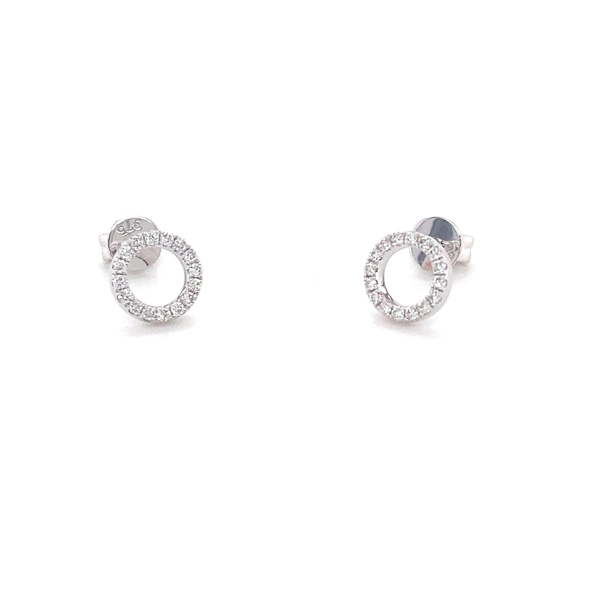 White Gold Diamond Circle Earrings  Gardiner Brothers   