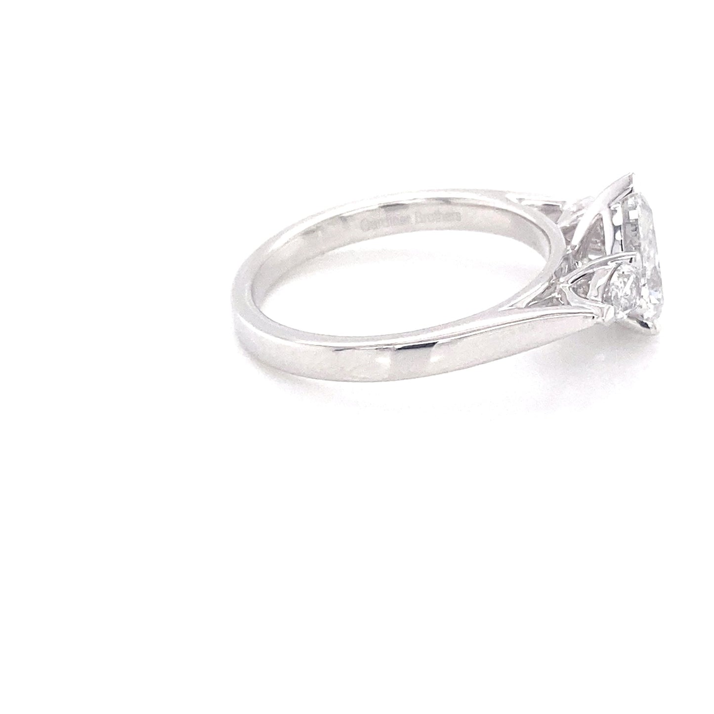 Platinum Pear Shaped Diamond 3 Stone Ring - 1.51cts Gardiner Brothers