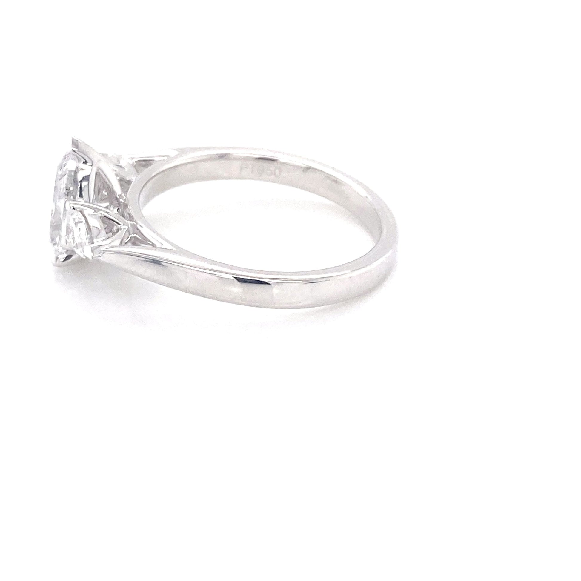 Platinum Pear Shaped Diamond 3 Stone Ring - 1.51cts Gardiner Brothers