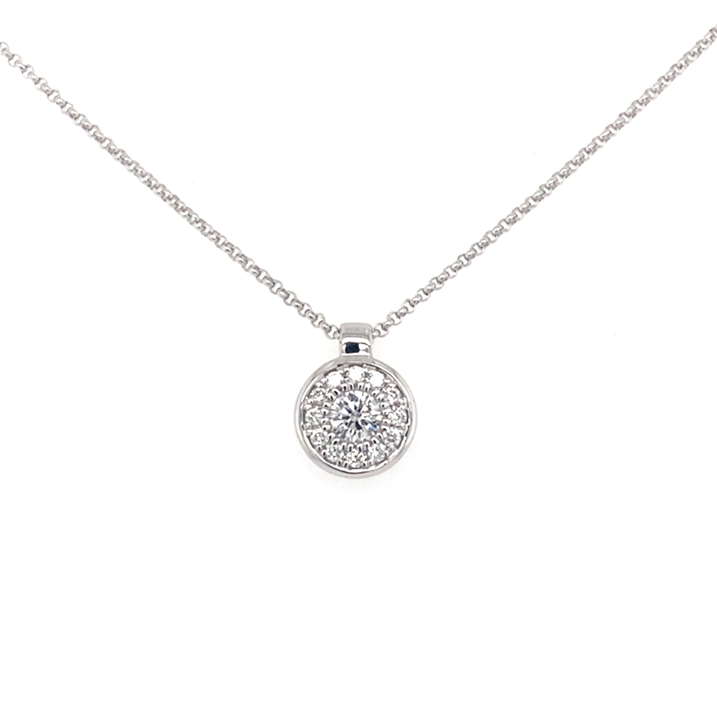 Round Brilliant cut diamond halo style pendant  Gardiner Brothers   