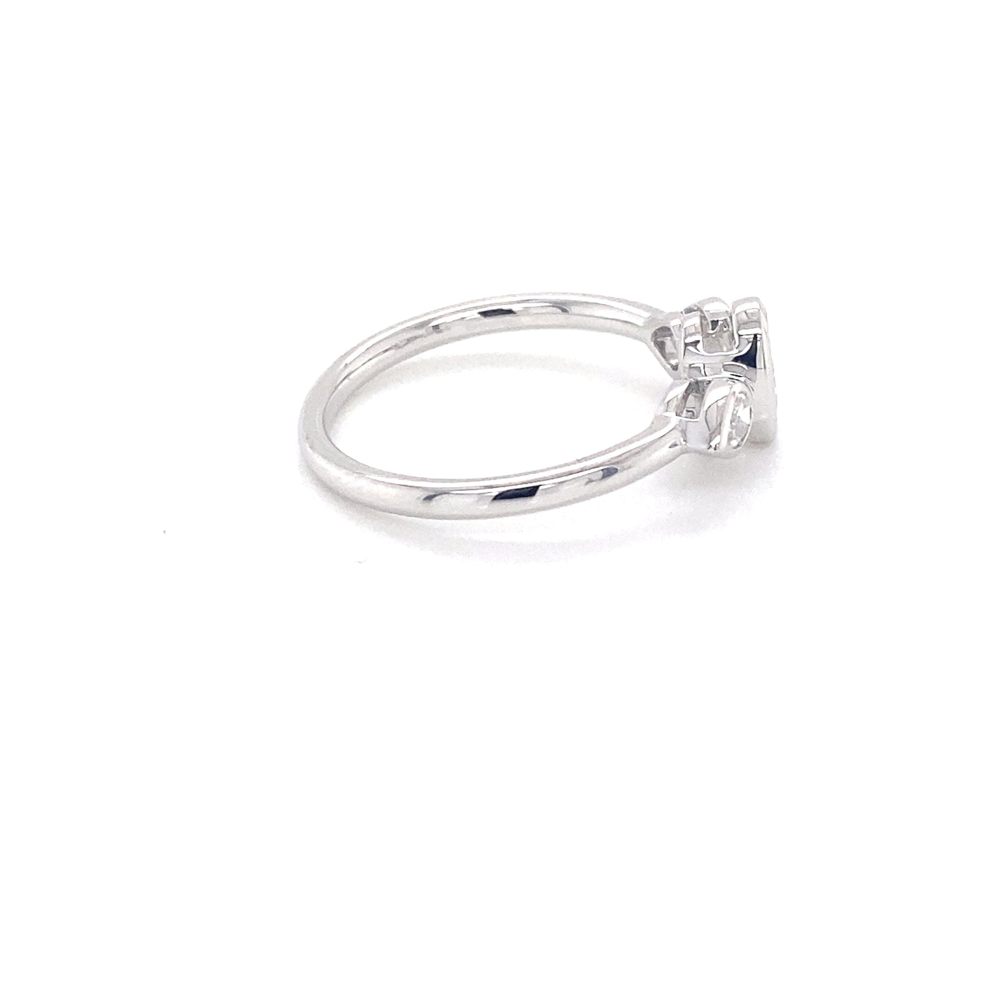 Platinum Oval and Pear Shaped Diamond 3 Stone Ring - 0.59cts Gardiner Brothers