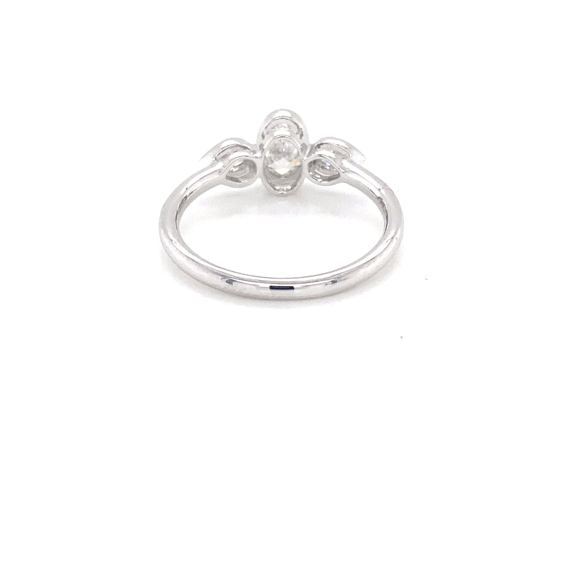 Platinum Oval and Pear Shaped Diamond 3 Stone Ring - 0.59cts Gardiner Brothers