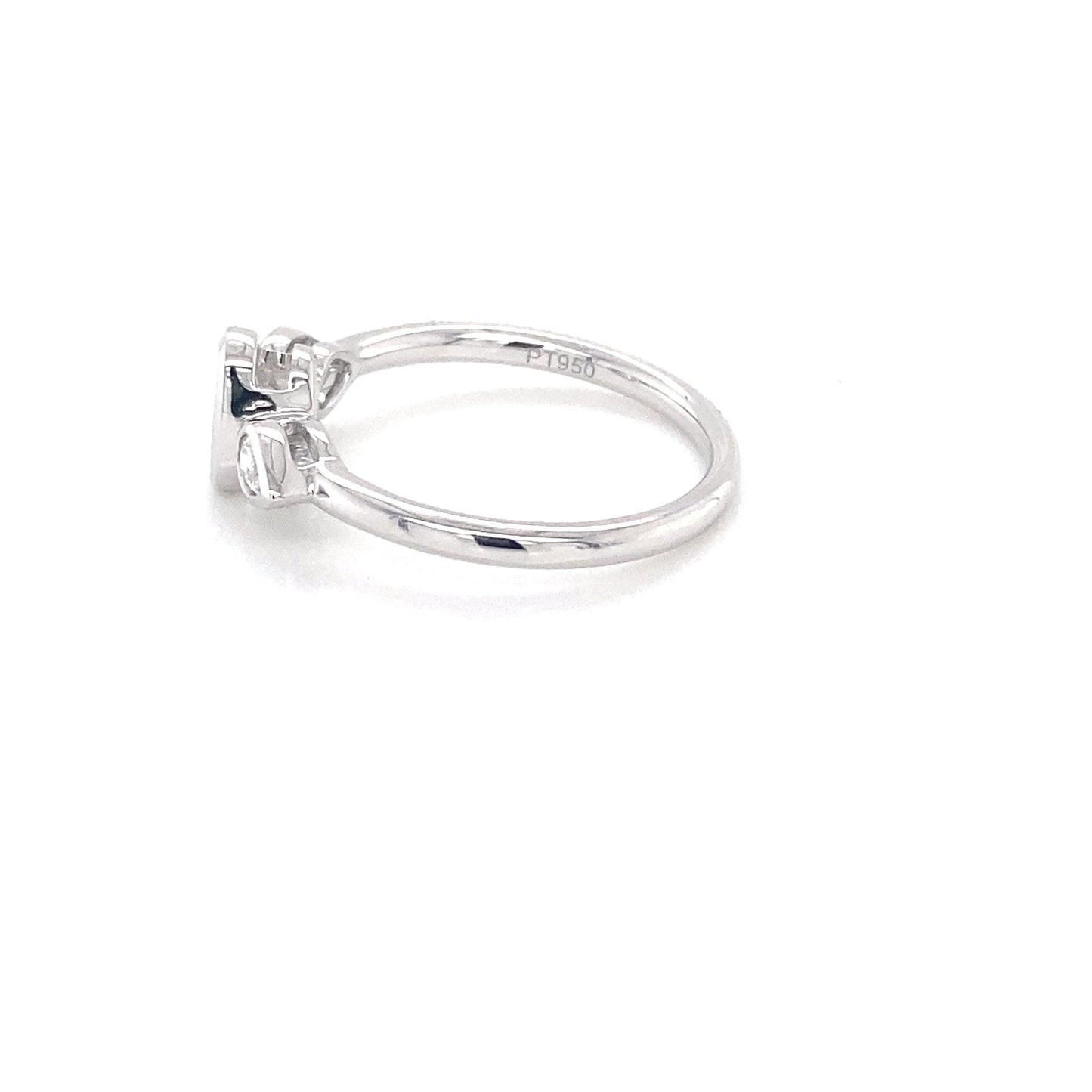 Platinum Oval and Pear Shaped Diamond 3 Stone Ring - 0.59cts Gardiner Brothers