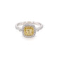 Platinum Cushion Shaped Yellow Diamond Halo Cluster Style Ring Gardiner Brothers