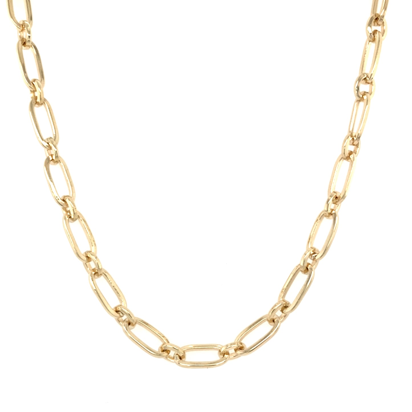 Yellow Gold large and smaller alternating oval link necklace Gardiner Brothers