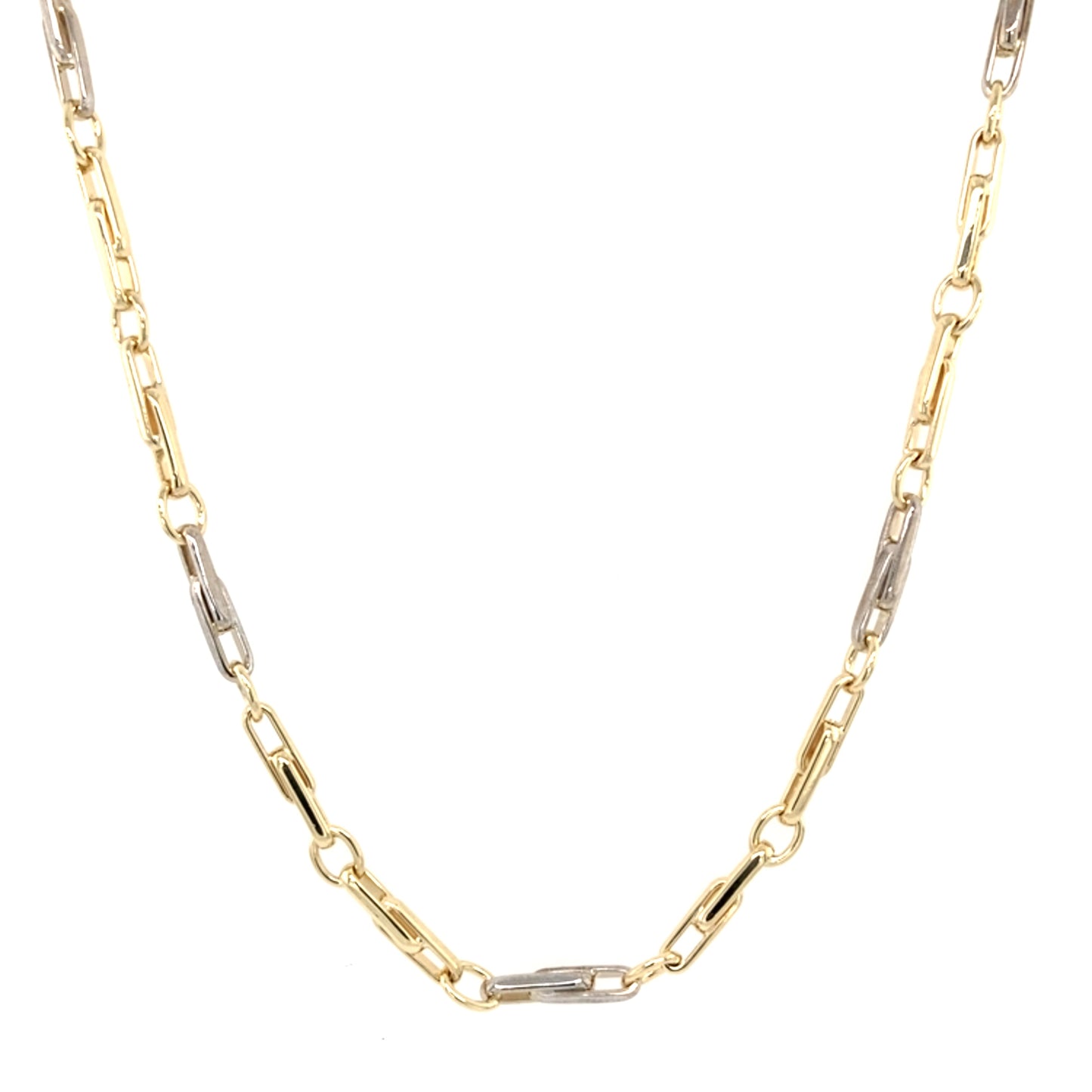 Yellow and white gold interlocking links style necklet Gardiner Brothers