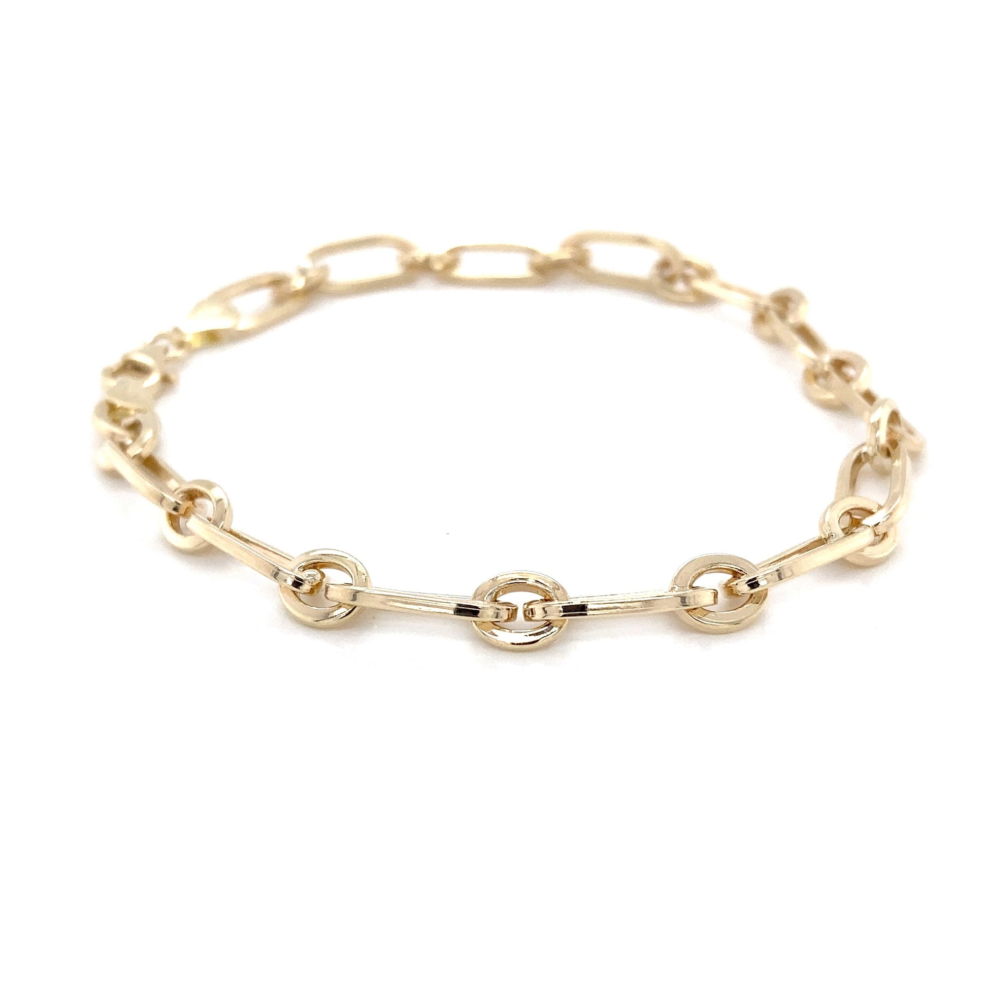 Yellow Gold alternating size oval link bracelet Gardiner Brothers