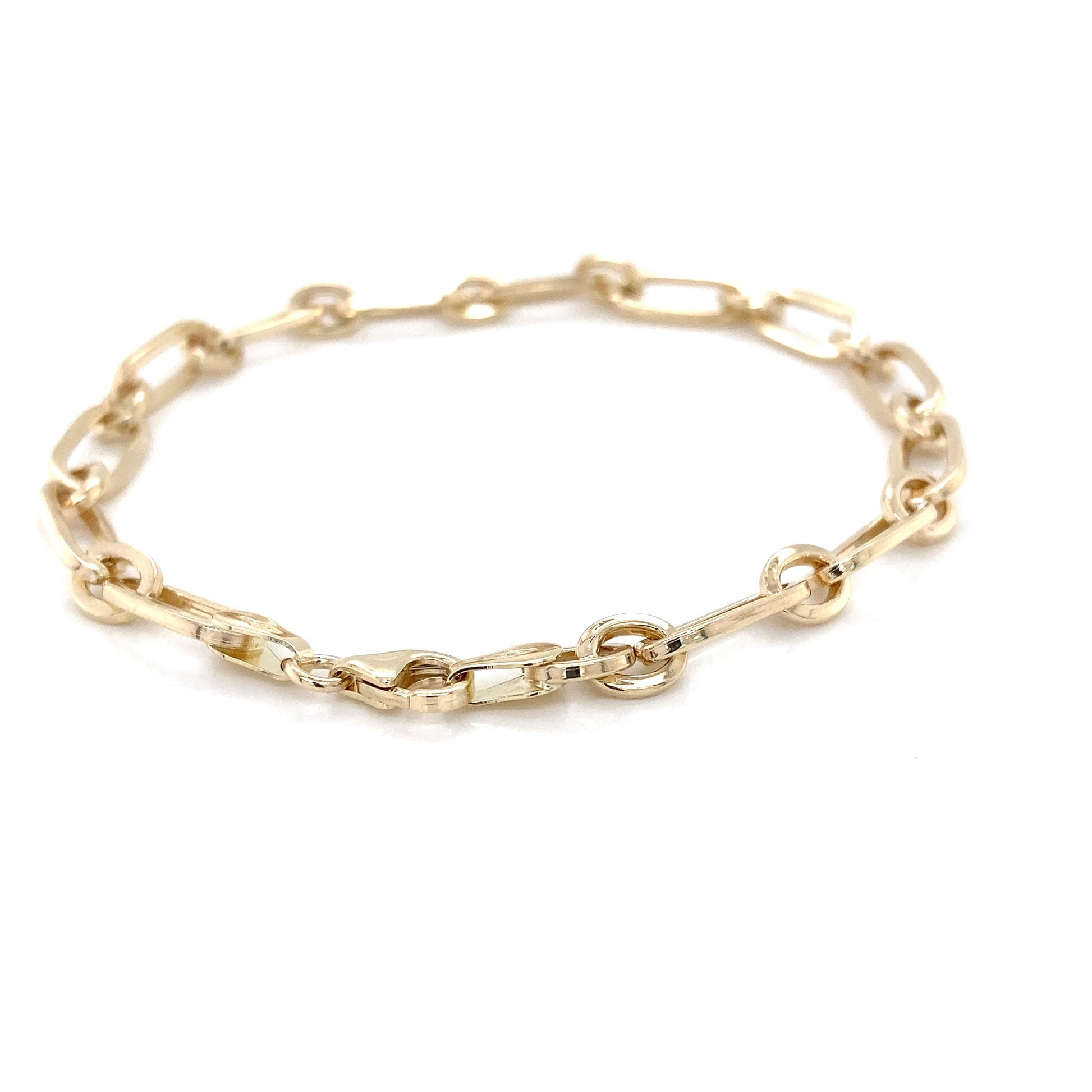 Yellow Gold, Large and small oval link bracelet Gardiner Brothers