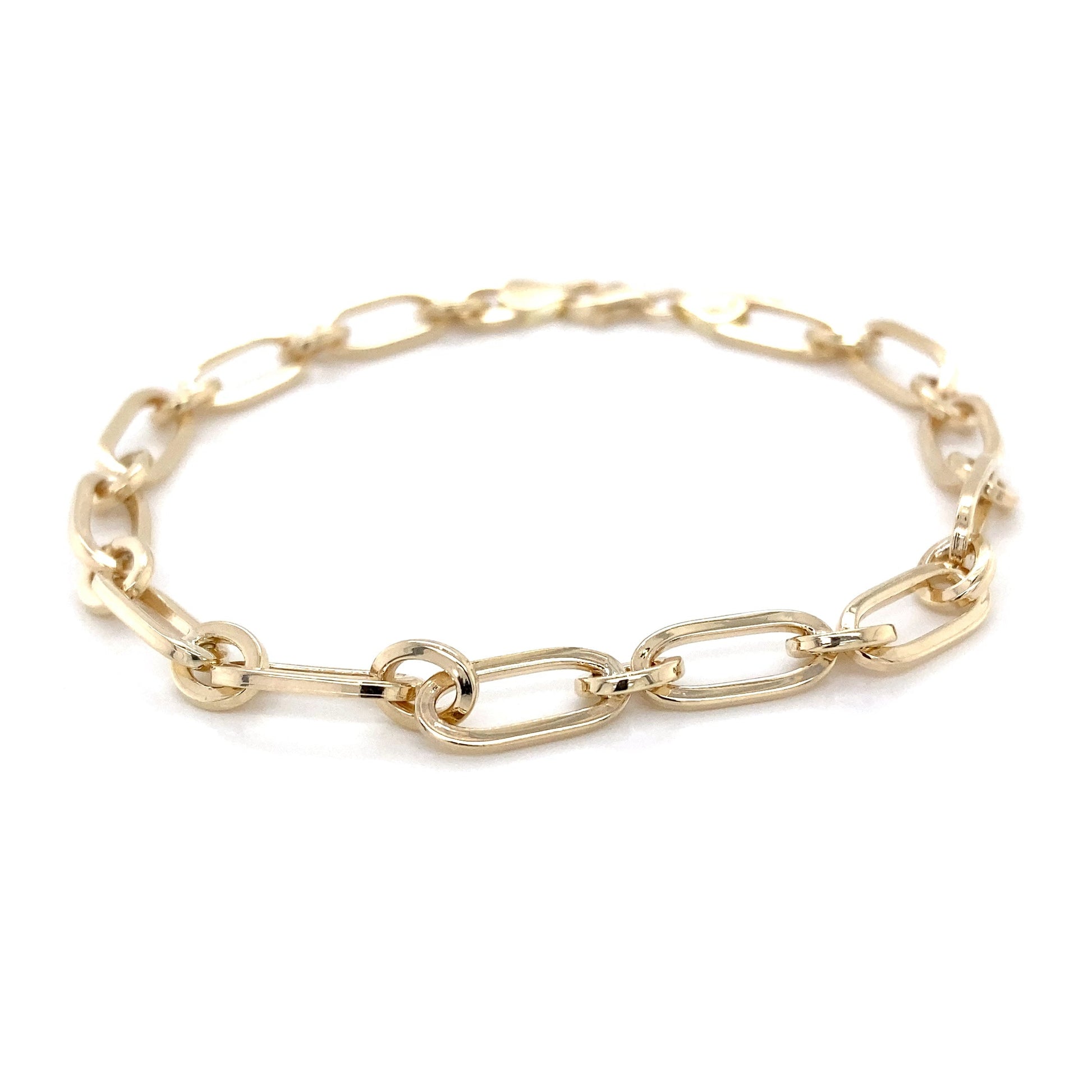 Yellow Gold alternating size oval link bracelet Gardiner Brothers