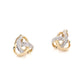 Yellow and White Gold Diamond Knot Style Earrings