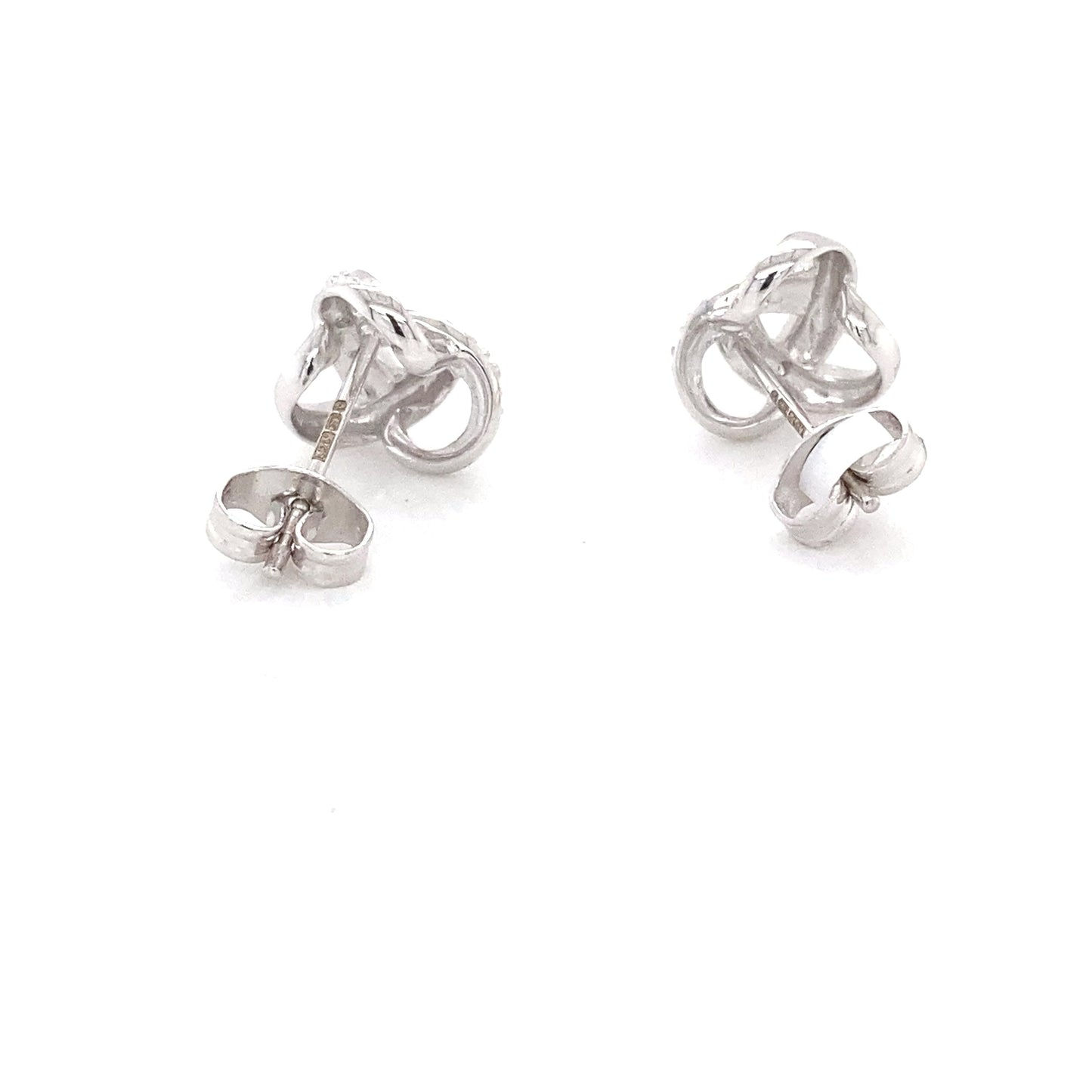 White Gold Diamond Knot Style Earrings