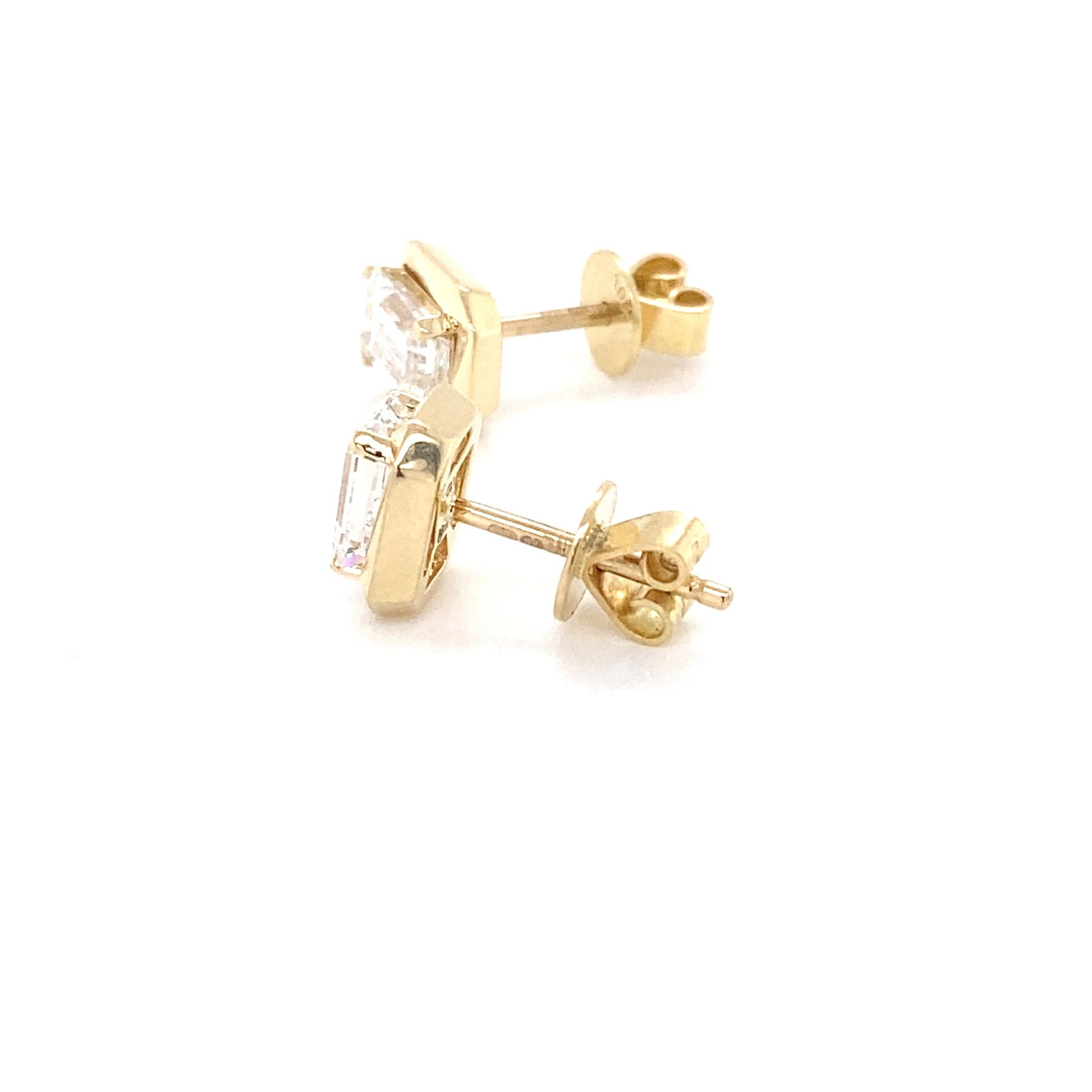Lab Grown Emerald Cut Diamond Solitaire Earrings - 1.40cts Gardiner Brothers