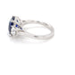 Cushion Shaped Sapphire and round brilliant cut diamond 3 stone ring Gardiner Brothers